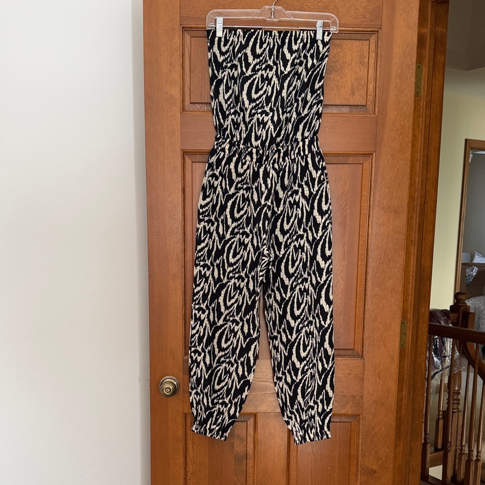 Bishop + Young Black and Cream Patterned Jumpsuit